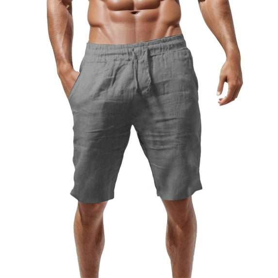 YUIVH Men's Straight-Fit Jogger Shorts Fashionable Casual Summer Shorts Solid Color Shorts Daily Relaxed Fit Cargo Shorts