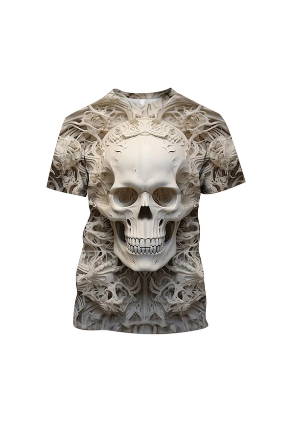 YUIVH Men's Summer Tops Versatile Daily Tees Street Cool Round Neck Short Sleeved T Shirt Fashion Short Sleeved T Shirt Comfort T-Shirt