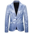 thumbnail image 1 of YUIVH Mens Blazers Slim Fit Business Casual Sequin Suit Party Stage Nightclub Shiny Cool Show Suit Jacket Top Show Sports Coat Business Suit Jackets, 1 of 2