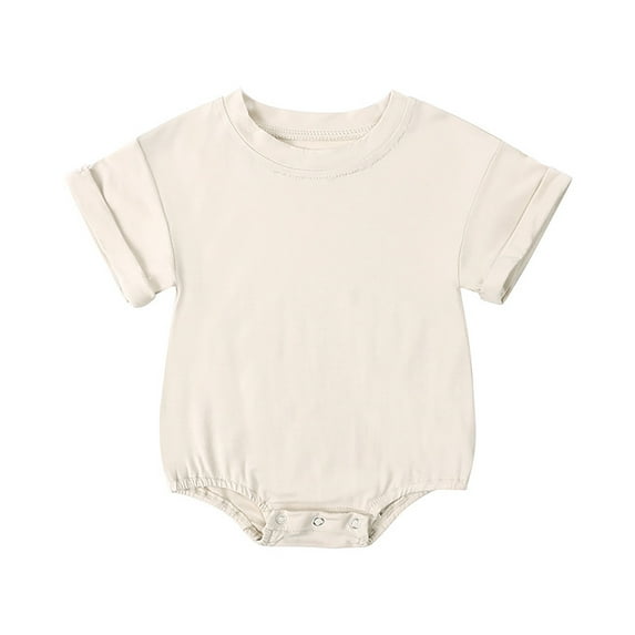 YUIVH Short Sleeve Onesies Bodysuits Baby Toddler Boys Girls Short Sleeve Solid Color Rompers Jumpsuits Cuteummer Baby Romper