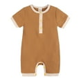 thumbnail image 1 of YUIVH Short Sleeve Onesies Bodysuits Summer Bodysuit Outfit Baby Cotton Ribbed Romper Jumpsuit Short Sleeve Playsuits Casual Summer Baby Romper, 1 of 8