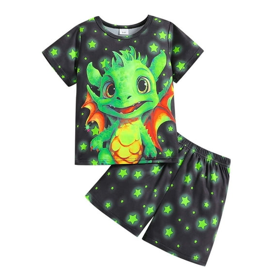 YUIVH Toddler Boys Clothing Sets Baby Boys Short Sleeve Prints T Shirt Tops Shorts Child Kids 2PC Set Outfits Trend Shirt And Shorts Summer Beach Clothes