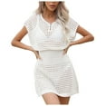 thumbnail image 1 of Youmylove Women's Swim Cover Up New Beach Skirts And Beach Blouses Fashion Hollow Crochet Knitted Dresses Women's Bikini Coverups, 1 of 4