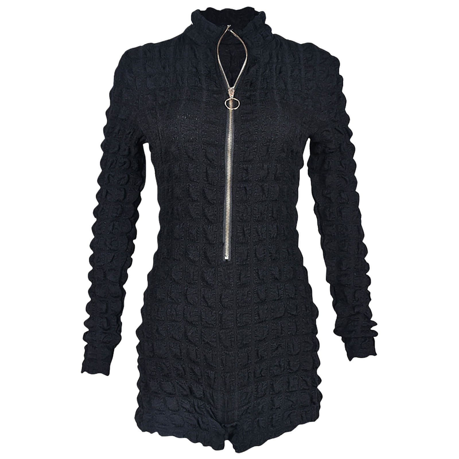 YUIVH Women Workout Romper Onesie High Neck Slim Fitting Zippered Cardigan Fashion Sexy Jumpsuit Casual Short Jumpsuit Rompers Walmart