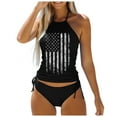 thumbnail image 1 of YUIVH Women's Bikini Sets High Neck Tropical Women's Swimwear Tankini 2 Piece Swimsuit Backless Printing Bathing Suits Sexy Vacation Beach Wear Womens Bathing Suits Beach Wear, 1 of 4