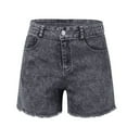thumbnail image 1 of YUIVH Women's Denim Shorts Trendy Summer Wash Female Jeans Shorts Pockets Short Denim Denim Jeans Holiday Versatile Summer Shorts, 1 of 4