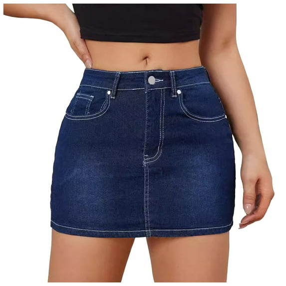 YUIVH Women's High Waisted Ripped Stretchy Denim Skirt Fashionable Denim Short Skirt Sexy Sexy Denim Skirt Women's Relaxed Fit Shorts