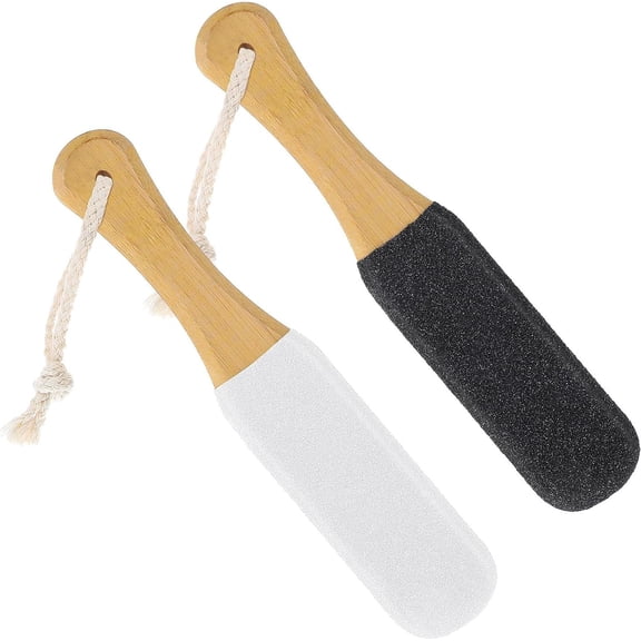 YUJIEGU Curved Wooden Dual Surface Foot Files With Micro Crystals Dead Skin Callus Remover Heel Repair Foot Care Tool Natural Wood 2 Pack