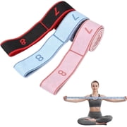 Resistance Bands for Legs, 3 Pack Stretch Bands for Yoga and Pilates, Numbered Fitness Resistance Bands with Clear Markings for Home Workout and Flexibility Training