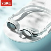YUKE Swimming Goggles Anti-fog UV Protection Adult Medium White + Earplugs