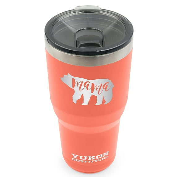 YUKON OUTFITTERS Freedom 30oz Coral with Mama Bear Engraving Tumbler (YO30coralmbear)