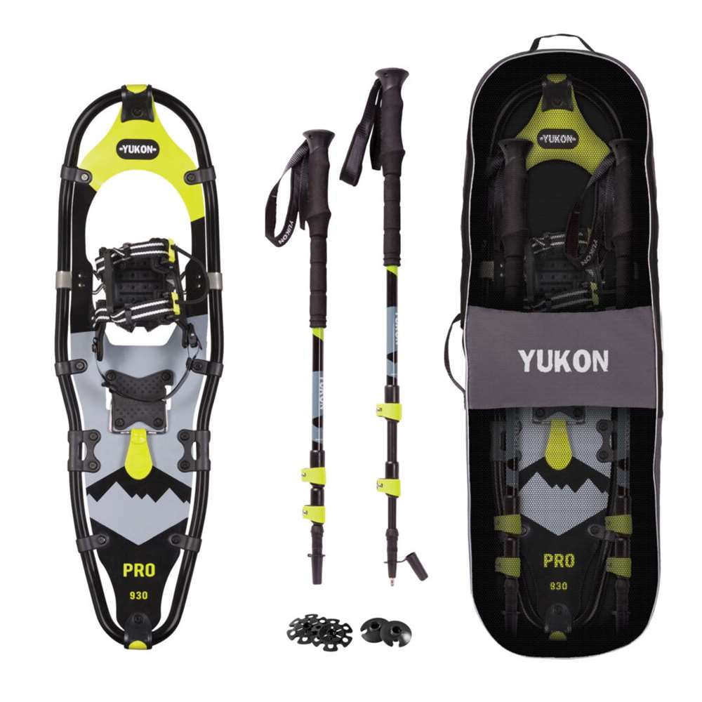 YUKON PRO SERIES SNOWSHOE KIT 9" X 30" BLACK/LIME GREEN