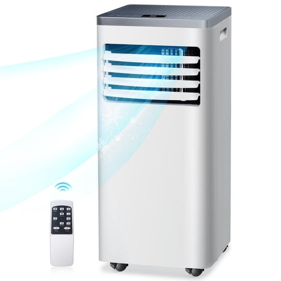 YUKOOL 10000 BTU Portable Air Conditioner with Built-in Dehumidifier and Fan Mode Unit for 450 Square Feet with Remote Control and Installation Kit, 24 Hour Timer