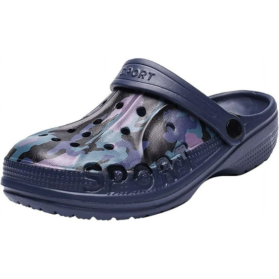 YUKTOPA Boy's Camouflage Garden Clog Rubber Indoor Outdoor Mules Non Slip Sandals Big Kids Water Shoes