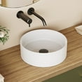 thumbnail image 1 of Hansabenne DJ-110/DJ-110A Round/Circular Ceramic Vessel Bathroom Sink White Cylinder Vitreous China Vanity Sink, 1 of 10