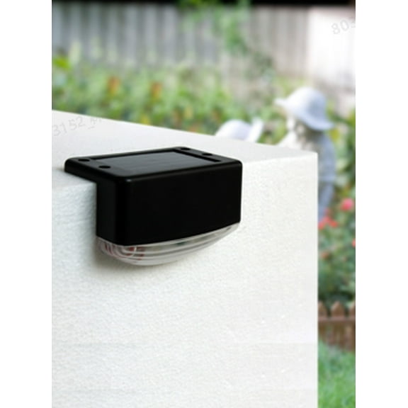 YULINKCO Solar Powered Outdoor LED Stair Light, Wall Mount Fence Light, Black