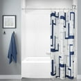 thumbnail image 1 of YULSUIAU Grey and White Polyester Shower Curtain, 36" x 72" Waterproof, 1 of 6
