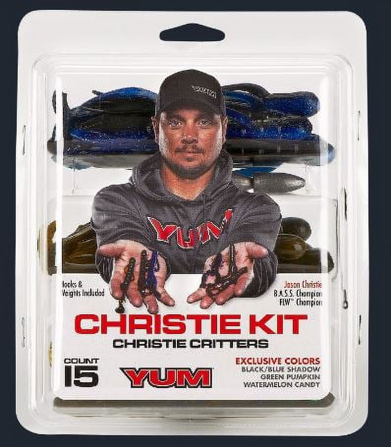 YUM Christie Kit Fishing Soft Bait, Green Pumpkin 4.5 in