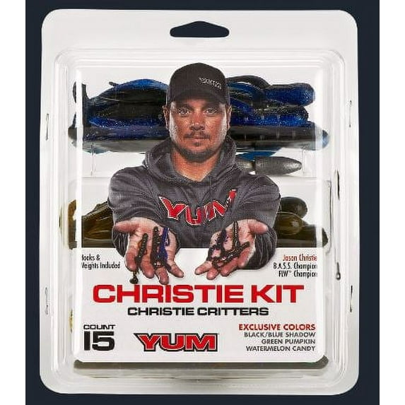 YUM Christie Kit Fishing Soft Bait, Green Pumpkin 4.5 in