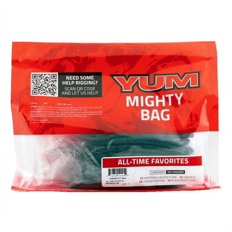 YUM Mighty Bag 100 Count All Time Favorites Soft Baits 