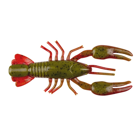 YUM Ned Craw 2" Green Pumpkin Red Fishing Lures for Bass, 7-Count