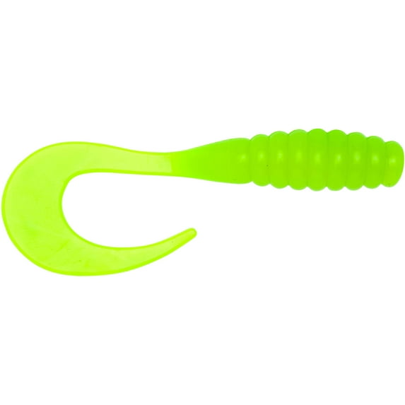 YUM Ribbontail Grub Soft Plastic Lime Chartreuse 3"
