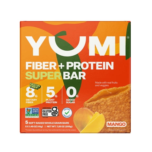YUMI Fiber + Protein Soft-Baked Super Bars Mango- 7.2oz/5ct