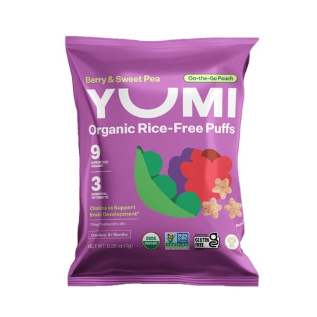 YUMI Organic Berry Sweet Pea Puffs Single Serve