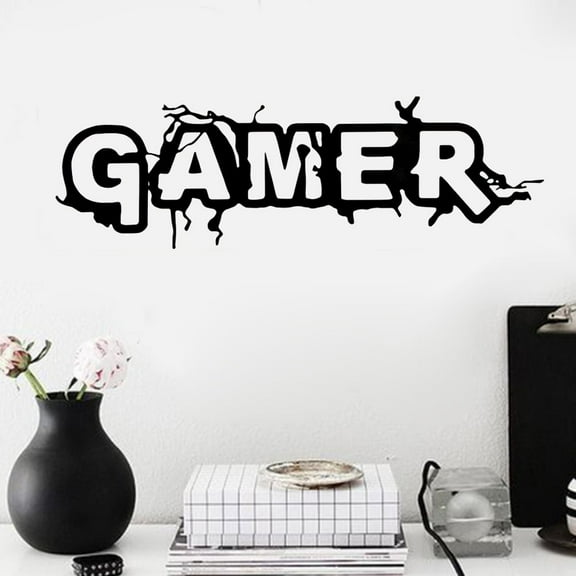 YUMILI Adhesivo de Pared - 5PCS Autoadhesivo Gamer Letra Inglesa Adhesivo de Pared, DIY Adhesivo de Pared Adhesivos de Pared para Dormitorio Sala de Estar Decoración de Fondo