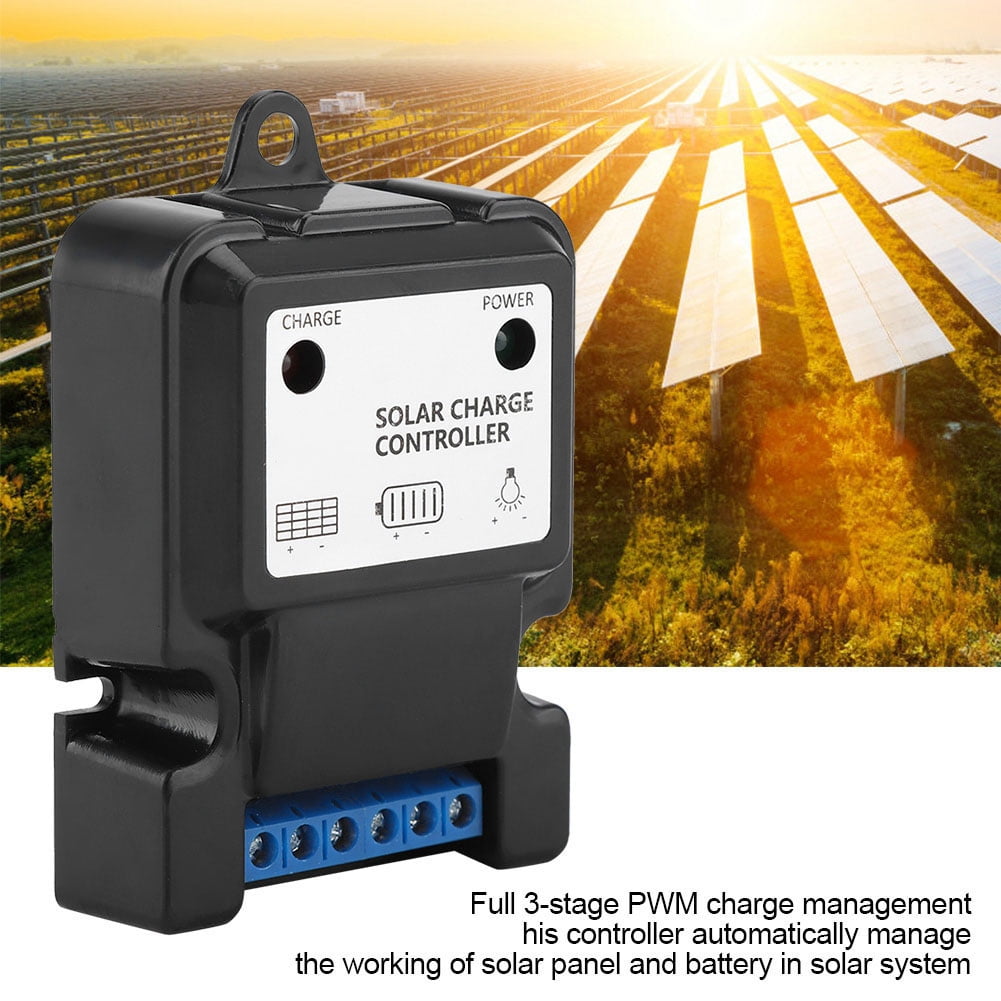 YUMILI Controlador de Carga Solar, Controlador de Panel Solar Regulador Inteligente, Controlador de energa Solar para Sistema de energa Solar(DHS-3S6V/12V3A)