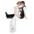 thumbnail image 1 of YUMILI Decorative Ceramic Wedding Cake Topper - Artificial Resin Bride and Groom So Much in Love Couple, Kissing Couple Cake Topper For Home Wedding Decorations, 1 of 8