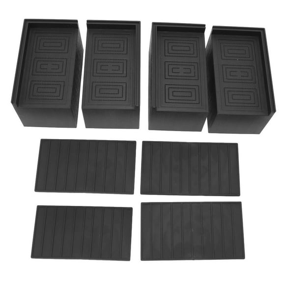 YUMILI Furniture Riser - 4Pcs Enlarged Widened Rectangle Rubber Furniture Riser, 3IN Heavy Duty Furniture Leg Mat for Home, Black