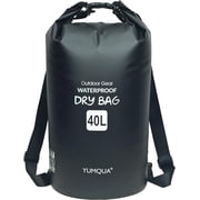 YUMQUA Waterproof Dry Bag Backpack 40L, Roll Top Floating Waterproof Storage Bags for Kayaking, Boating, Swimming, Hiking, Camping and Fishing, Black