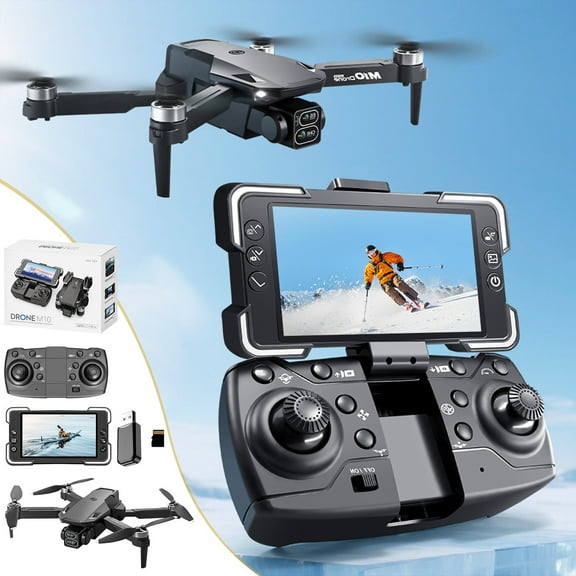 YUNAFFT 1080P Drone With Foldable Remote Control With 4.3Inch Screen Brushless Motor Drones 2.4G RC Quadcopter Gifts For Kids Adults