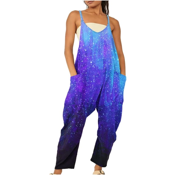 YUNAFFT 2024 Summer New Style Women Pencil Overalls Sleeveless Jumpsuits Loose Solid Color Suspender Comfy Baggy Rompers with Pockets