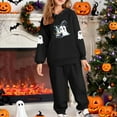 thumbnail image 1 of YUNAFFT 4-12Y Boys Girls Hooded Sweatshirt & Pants Set Winter Fleece Lining Two-Piece Outfit Color Options (Black/Light Blue/Pink) 100-160 Polyester Casual, 1 of 5