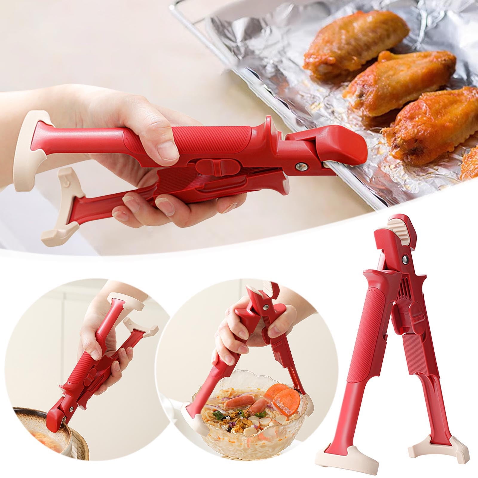 Hot Dish Plate Bowl Pot Pan Gripper Clips Tongs, Gripper Clip For Moving Dish Plate Bowls Tray With Food Out Of Oven Air Fryer Pot Microwave
