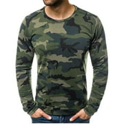 YUNAFFT Athletic Men's Sweatshirt, Fashion Men's Casual Slim Camouflage Printed Long Sleeve T Shirt Top Blouse Clearance