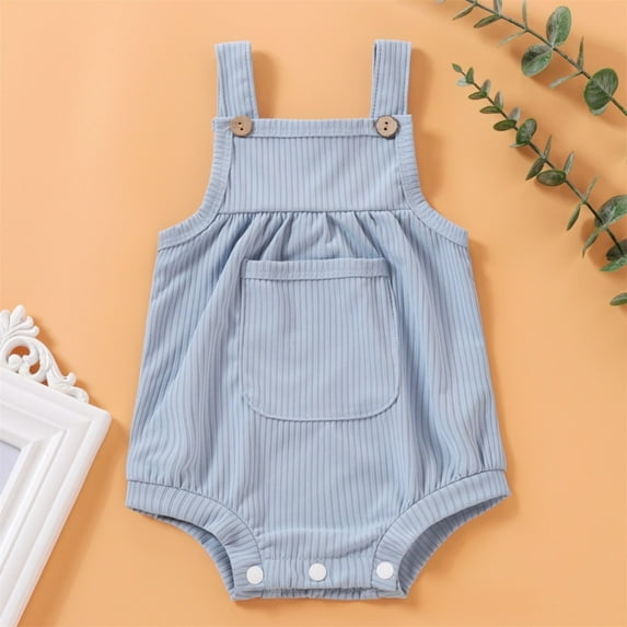 YUNAFFT Baby Bodysuit Ribbed Texture Sleeveless Round Neck Pastel Colors Playful Comfort