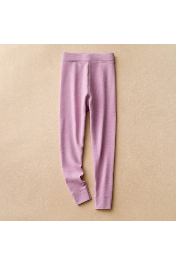 Boys & Girls Elastic Waist Thermal Pants Solid Color Double-Sided Brushed Winter Warmth Casual Everyday Comfort