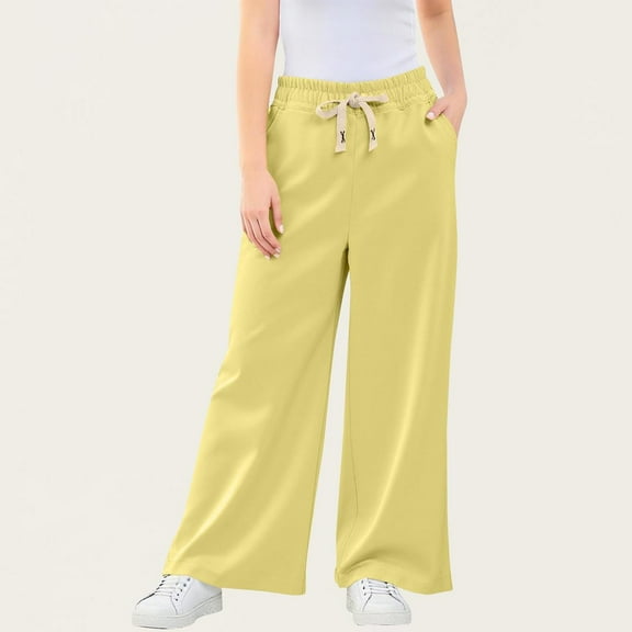 YUNAFFT Boys Girls Sport Pants Elastic Waist Straight Leg Joggers with Pockets Casual Streetwear