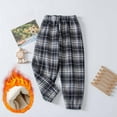 thumbnail image 1 of YUNAFFT Boys Girls Winter Casual Pants Plaid Elastic High Waist Thickened Warm Sports Joggers Classic Checkered Style, 1 of 3