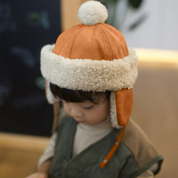 YUNAFFT Boys Winter Hat Warm Fleece Lined Ear Flaps Windproof Cold Weather Cap 6M-10Y Wide Brim Nylon/Spandex Matte Polyester