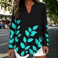 thumbnail image 1 of YUNAFFT Breathable Floral Print V-Neck Blouse for Women Lightweight Linen-Look Long Sleeve Shirt, 1 of 5