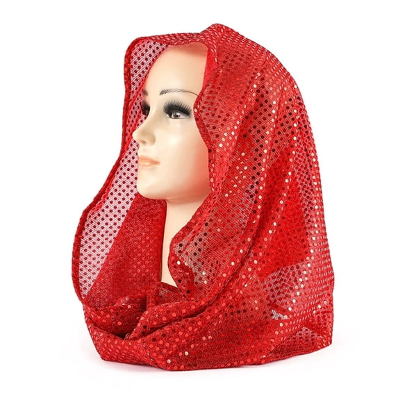 YUNAFFT Breathable Sequin Embellished Headscarf Hood for Women - Lightweight Solid Color Scarf Wrap with Charming Shimmer