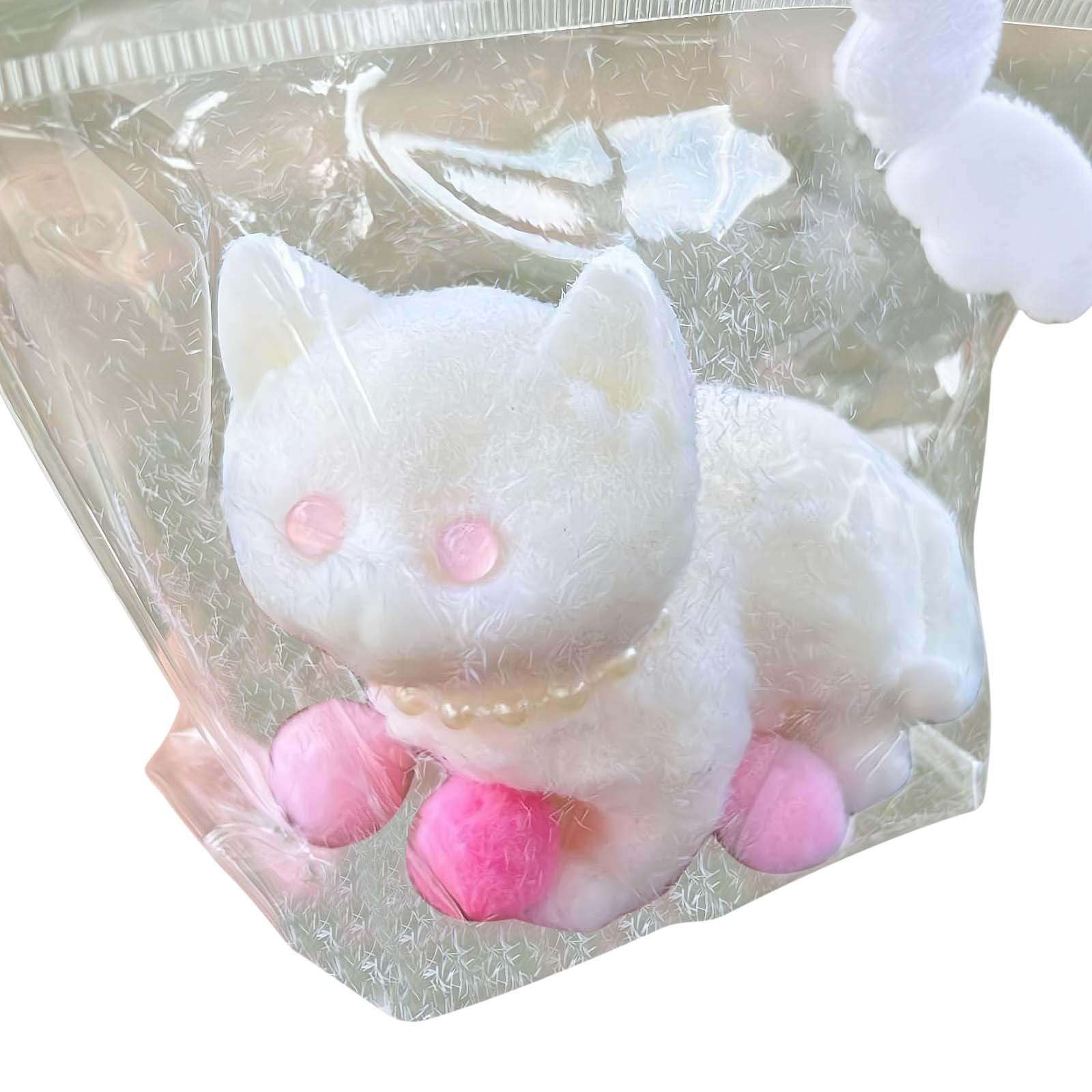 YUNAFFT Cat Squeeze Toys,Cute Cat Squishies Squeeze Toys,Handmade Squishies Cat Squeeze Toys for Stress Relief,Squishies Cat Fidget Toys for Anxiety&Relaxation|Desk Accessory for Adults