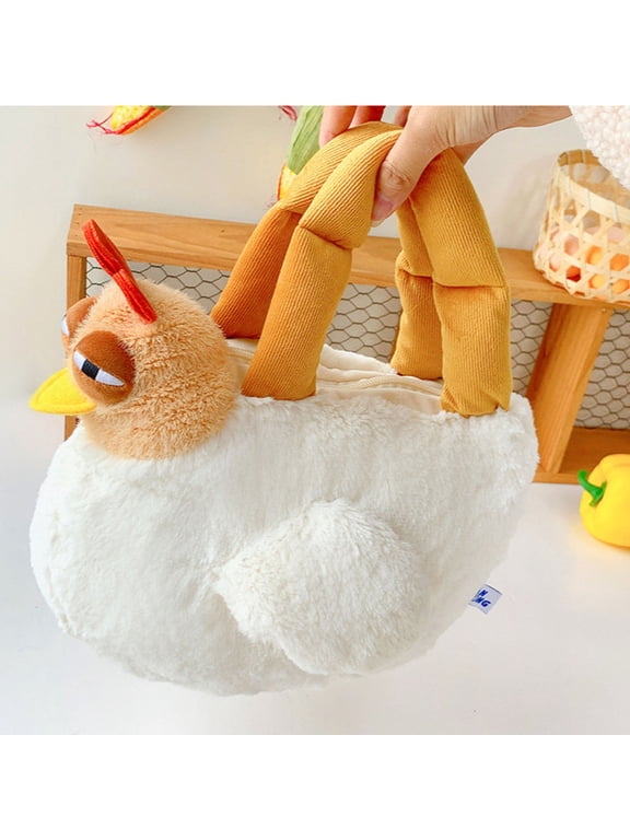 Chicken Funny HandBag with Large Capacity Meme Cute Kawaii Cartoon Crossbody Makeup Bag for Daily Outings
