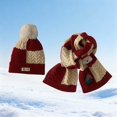 thumbnail image 1 of YUNAFFT Christmas Knitted Hat & Scarf Set for Boys & Girls 1.5-6Y, Warm Winter Acrylic Pom Pom Beanie and Neck Warmer Combo Soft & Cozy, 1 of 6