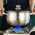 thumbnail image 1 of YUNAFFT Classic Stainless Steel Stock Pot with Glass Lid – Induction 4 Quart, Dishwasher Safe, Measuring Scale, For Soup, Pasta, Stew, 1 of 9
