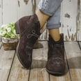 thumbnail image 1 of Babysbule Shoes Women, Low Heel Ankle Boots Women's Round Head Large Size Embroidery Women's Short Boots V-mouth Square Shoes, 1 of 5